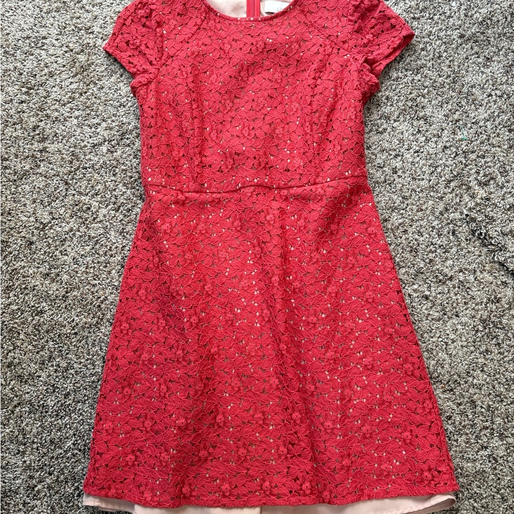 LOFT Red Lace Dress